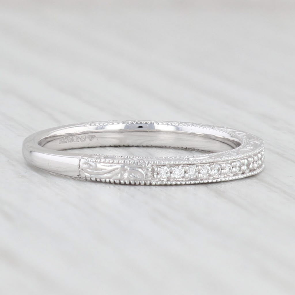 New Frederick Goldman Diamond Wedding Band 14k White Gold Sz 6.5 Stackable Ring