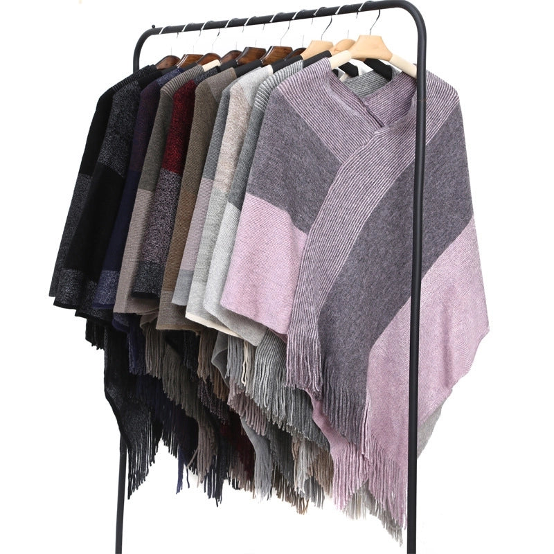 Women's Streetwear Geometric Imitation Cashmere Tassel Shawl