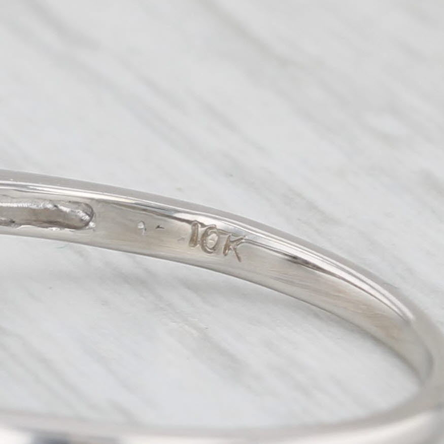 0.11ctw Diamond Princess Engagement Ring 10k White Gold Size 7