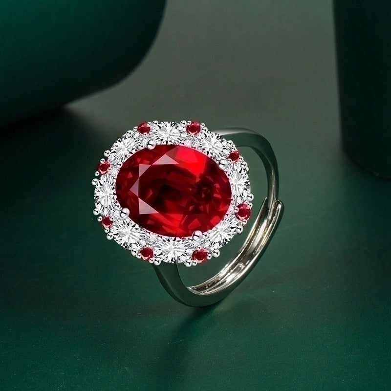 Copper Plating Geometric Zircon Copper Rings