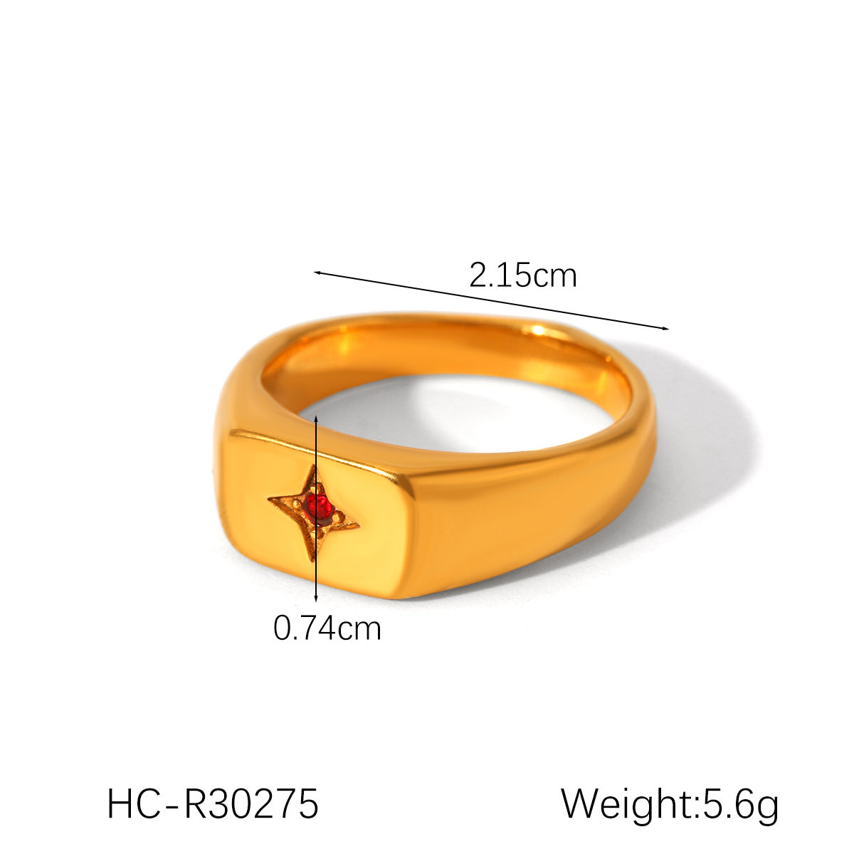 Stainless Steel Diamond Ring Titanium Steel Eight-Pointed Star Ring Female Versatile Hand Jewelry