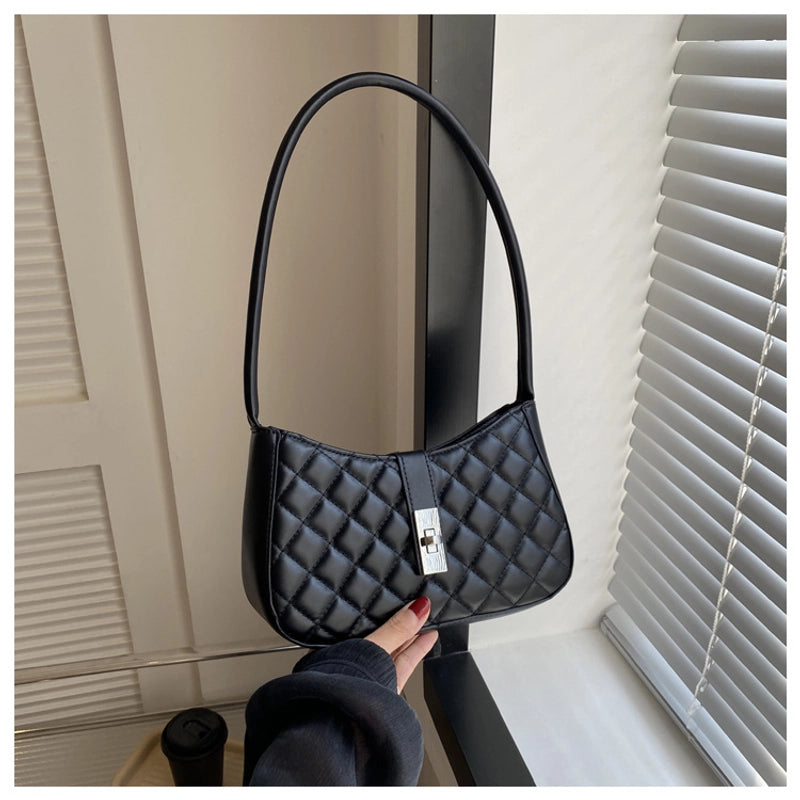 Women's Small Pu Leather Solid Color Streetwear Square Zipper Shoulder Bag