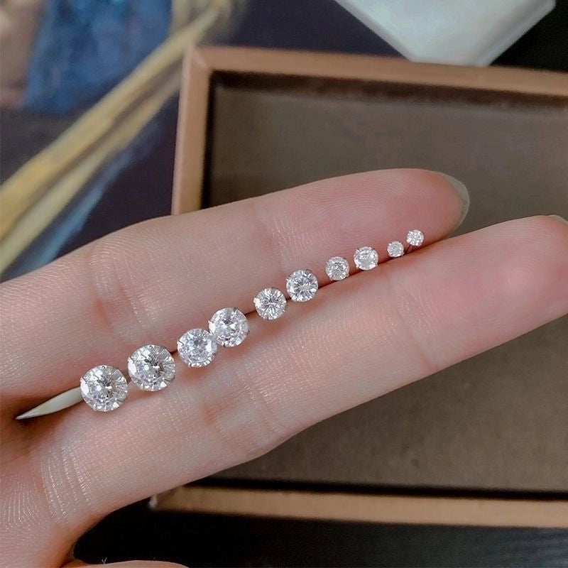1 Pair Minimalist U Shape Plating Brass Zircon Ear Studs