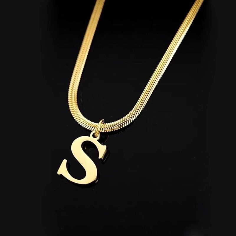 Minimalist Letter Titanium Steel Plating Necklace 1 Piece