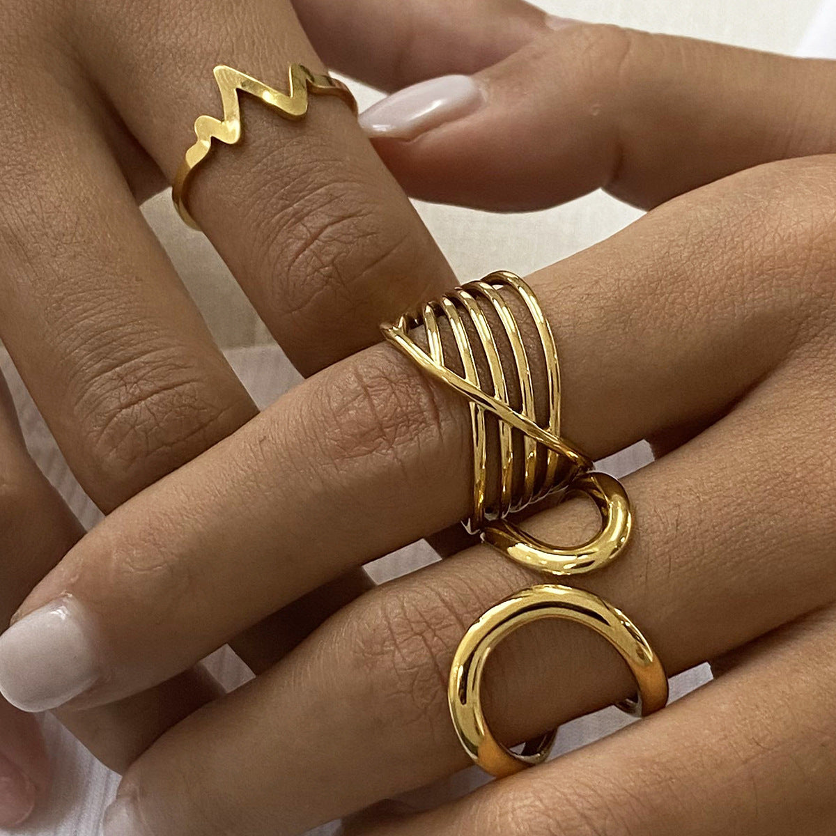 Stainless Steel Titanium Steel Ring Female Niche Design Ring Jewelry Rings