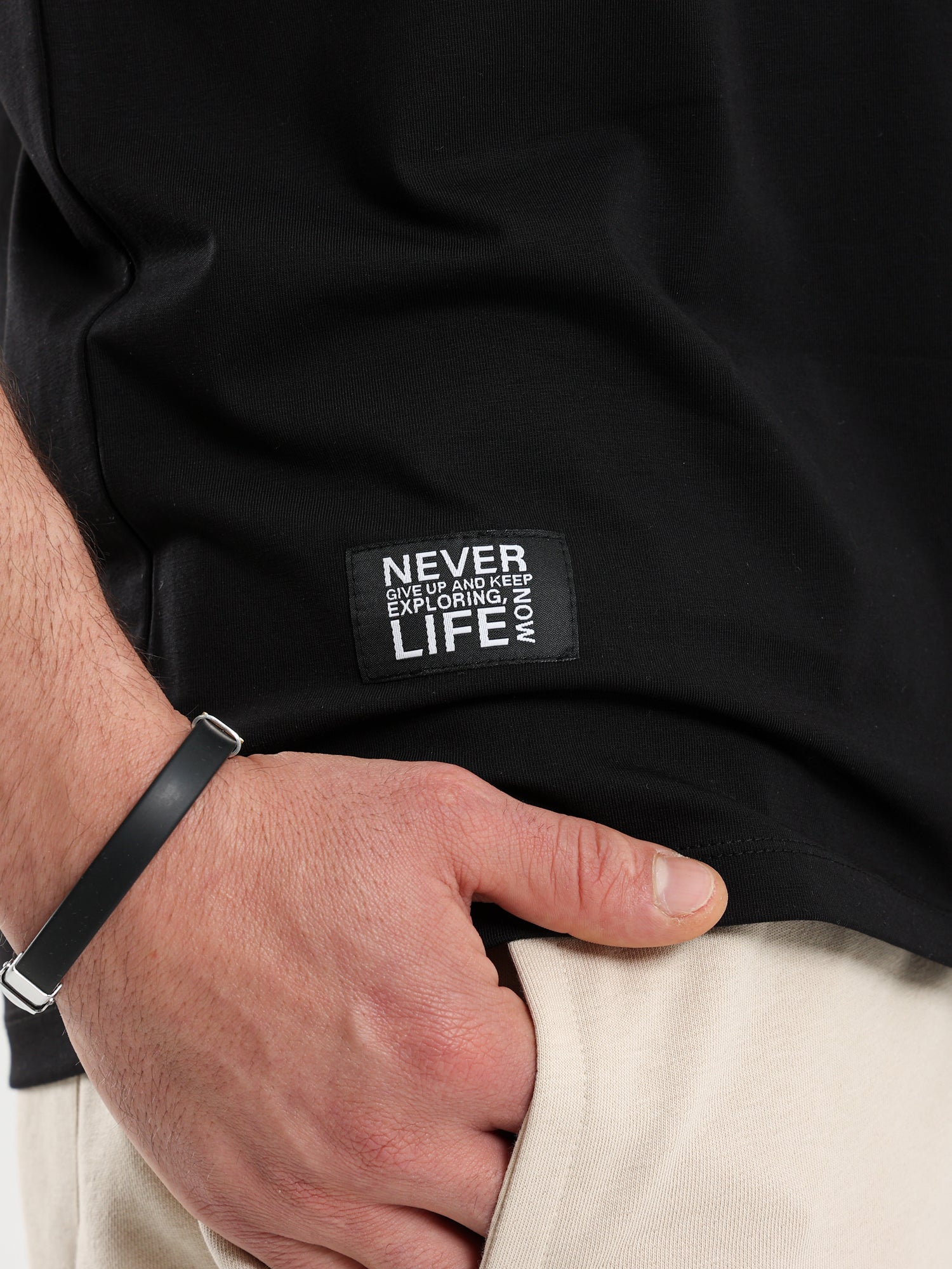 Sleeveless T Shirt with Woven Badge