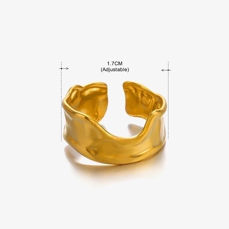 3 Pieces Basic Classic Style Geometric Leaf Stainless Steel Plating Open Rings