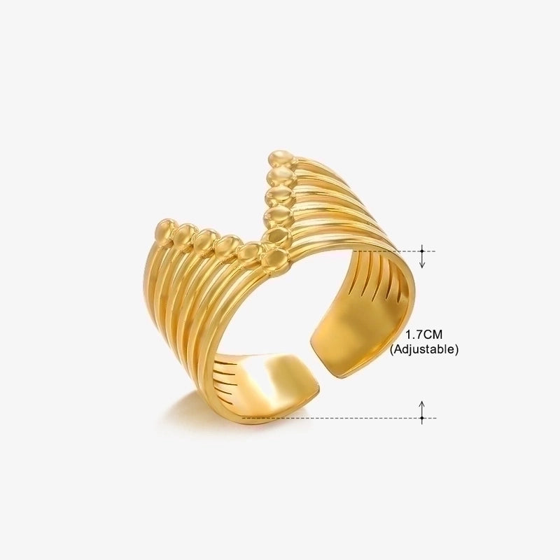 3 Pieces Basic Classic Style Geometric Leaf Stainless Steel Plating Open Rings