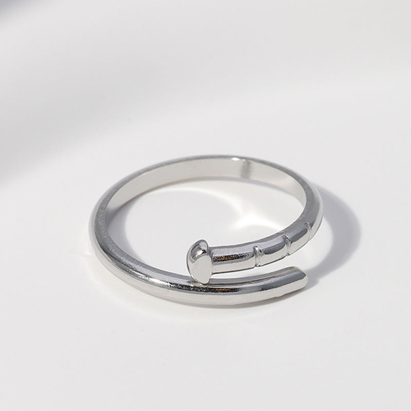 Women Minimalist Stripe Geometric Stainless Steel Electroplating Rings