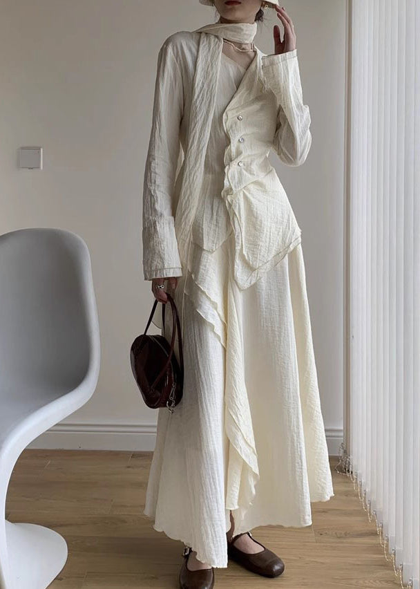 Casual Black V Neck Shirt And A Line Skirts Two Piece Set Spring