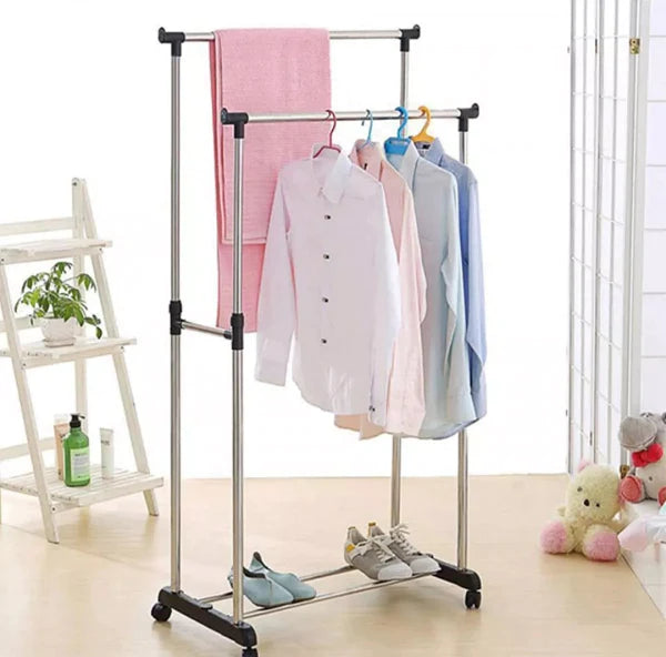 Double-Pole Clothes Rack