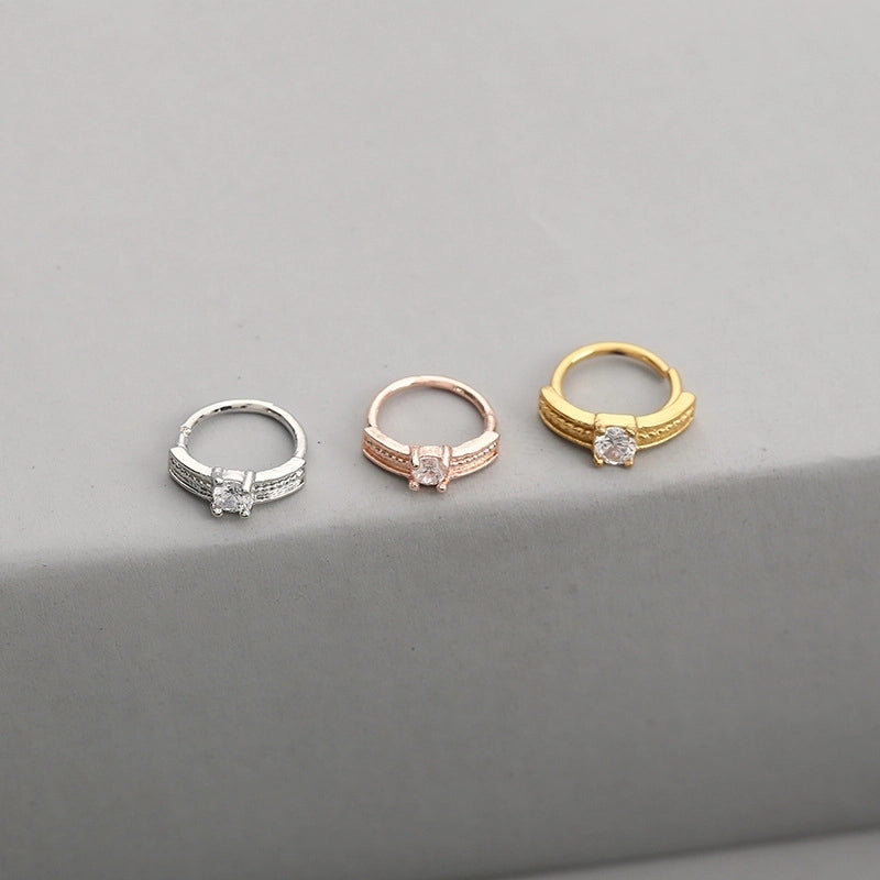 1 Piece Nose Rings & Studs Fashion Round Brass Inlay Zircon