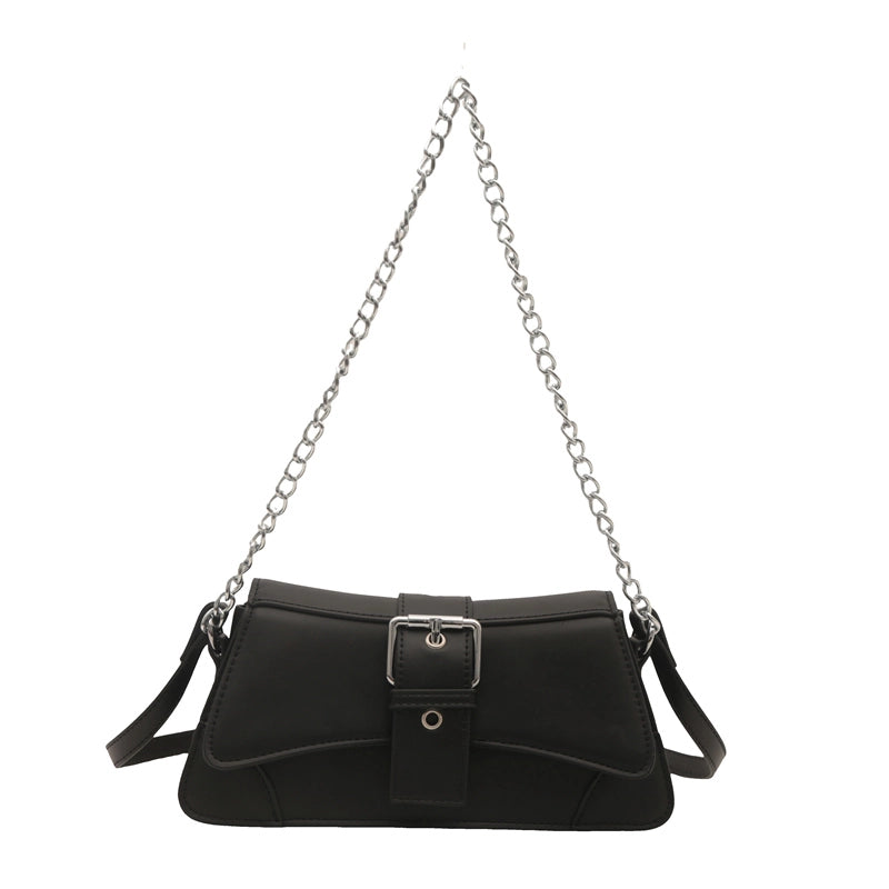 Women's Medium Pu Leather Solid Color Streetwear Square Zipper Crossbody Bag