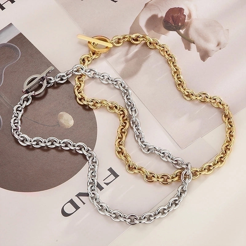Fashion Geometric Titanium Steel 18K Gold Plated Plating Stainless Steel Jewelry Sets