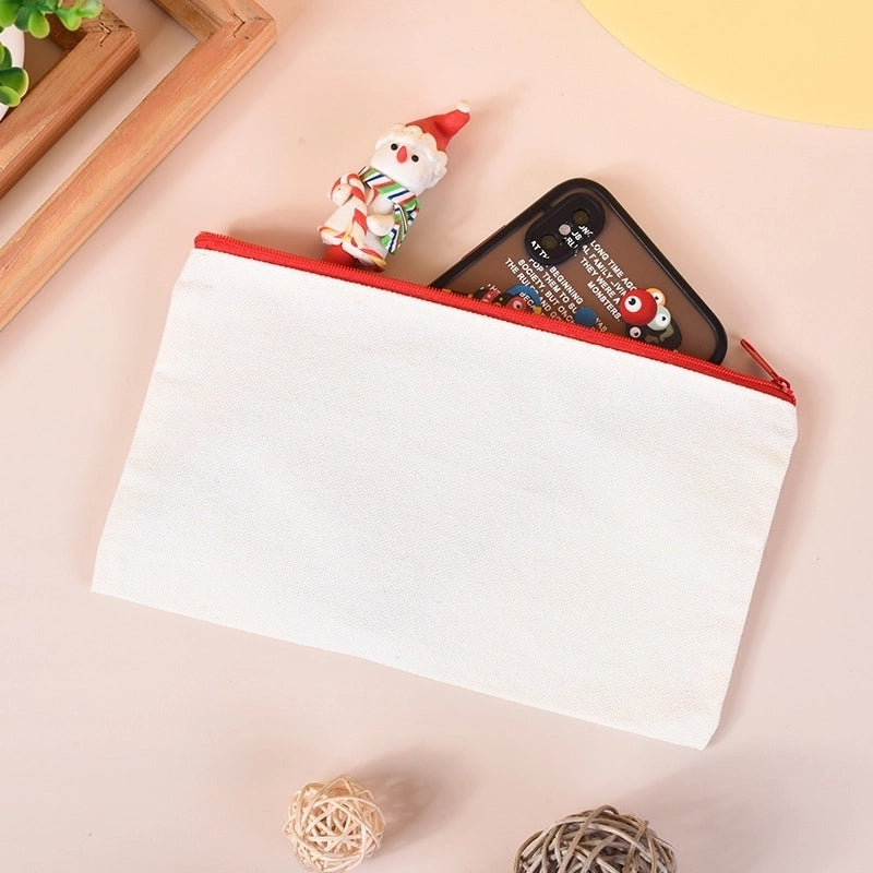 10 Pieces In Stock Blank Canvas Zipper Bag Canvas Cosmetic Bag Zipper Pencil Bag Canvas Bag Custom