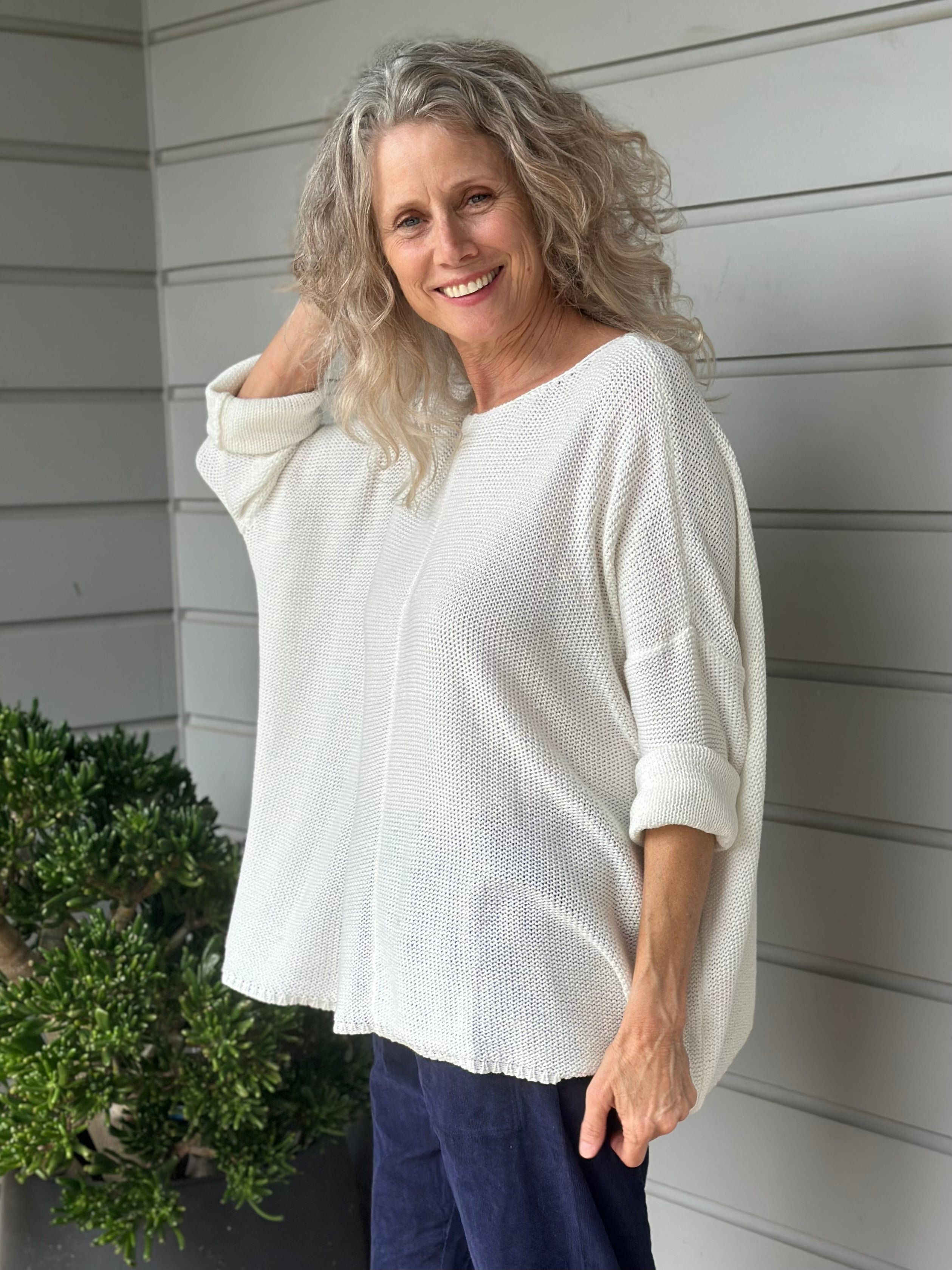 stella jersey - warm white cotton knit