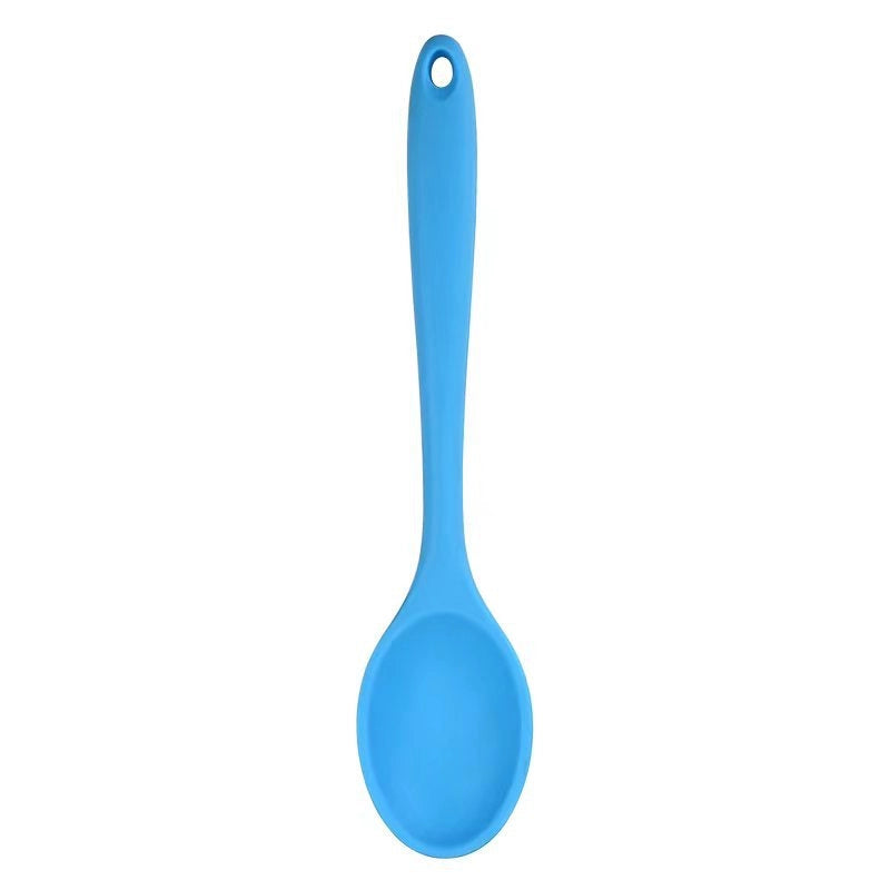 Food Grade Integrated Silicone All-inclusive Small Colander Small Soup Spoon Children Salad Mixing Spoon  In Stock