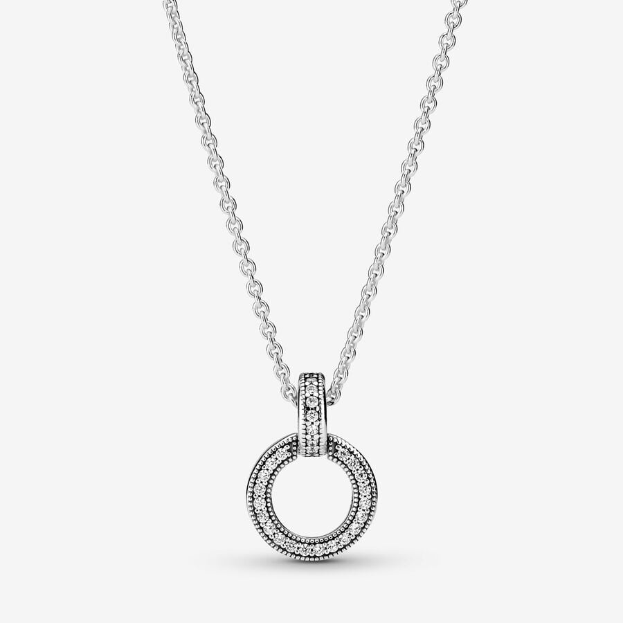 Pandora Double Circle Pendant & Necklace