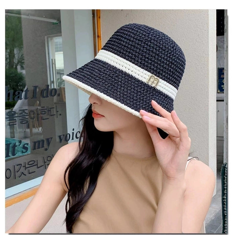 Fisherman Hat Women's Autumn And Winter Big Head Circumference Face-looking Small Bucket Hat Plain Warm Face-covering Plush Basin Hat For Women