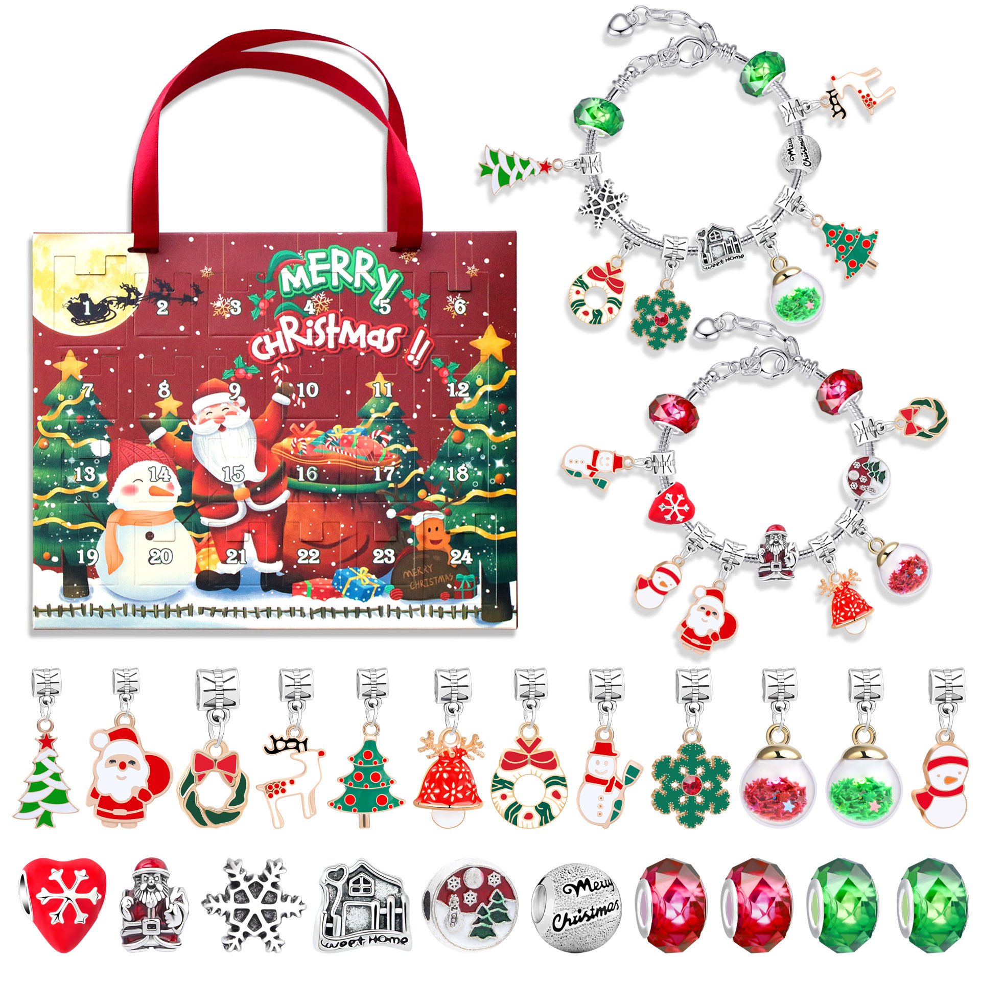 🎉Early Christmas Sale 49% OFF🔥The Best Gift For Children🎀DIY Christmas Advent Calendar Bracelets Set