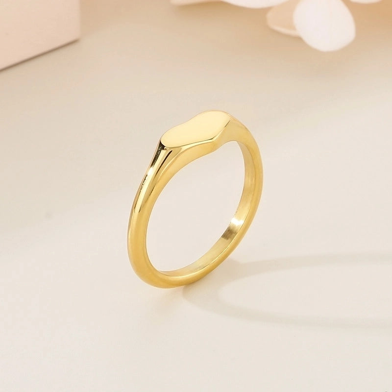 Minimalist Classic Style Heart Shape 304 Stainless Steel 18K Gold Plated Rings
