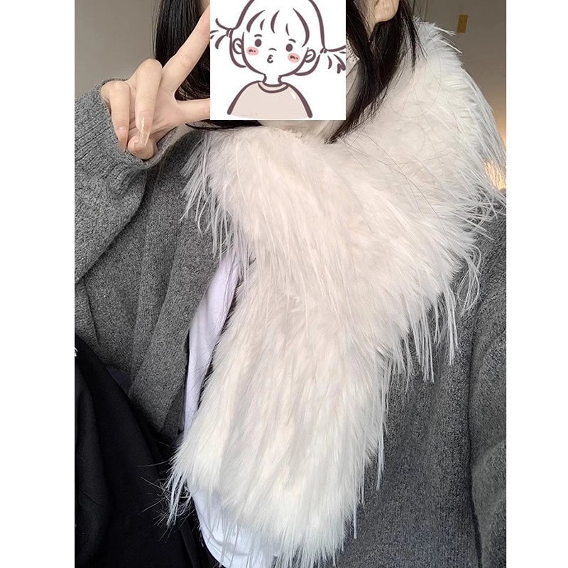 Women's Modern Style Classic Style Solid Color Plush Scarf