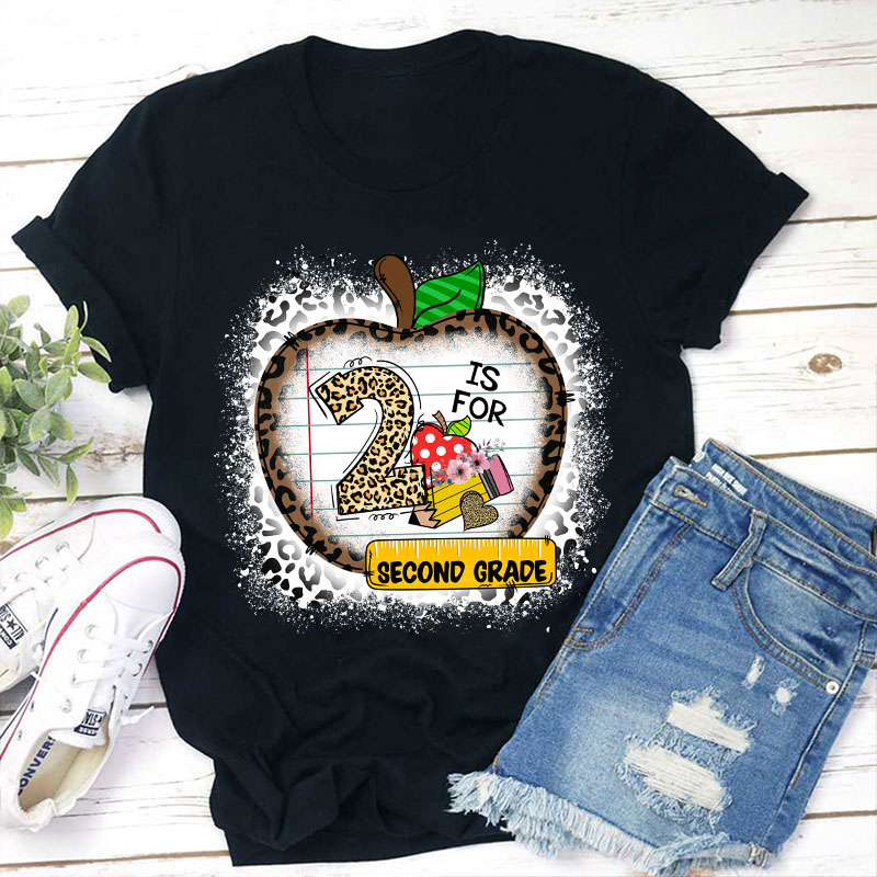 Personalized Leopard Apple Is For Grade Teacher T-Shirt