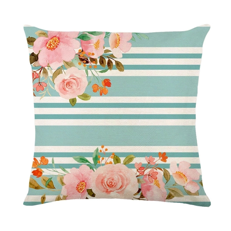 Vacation Minimalist Color Block Linen Pillow Cases