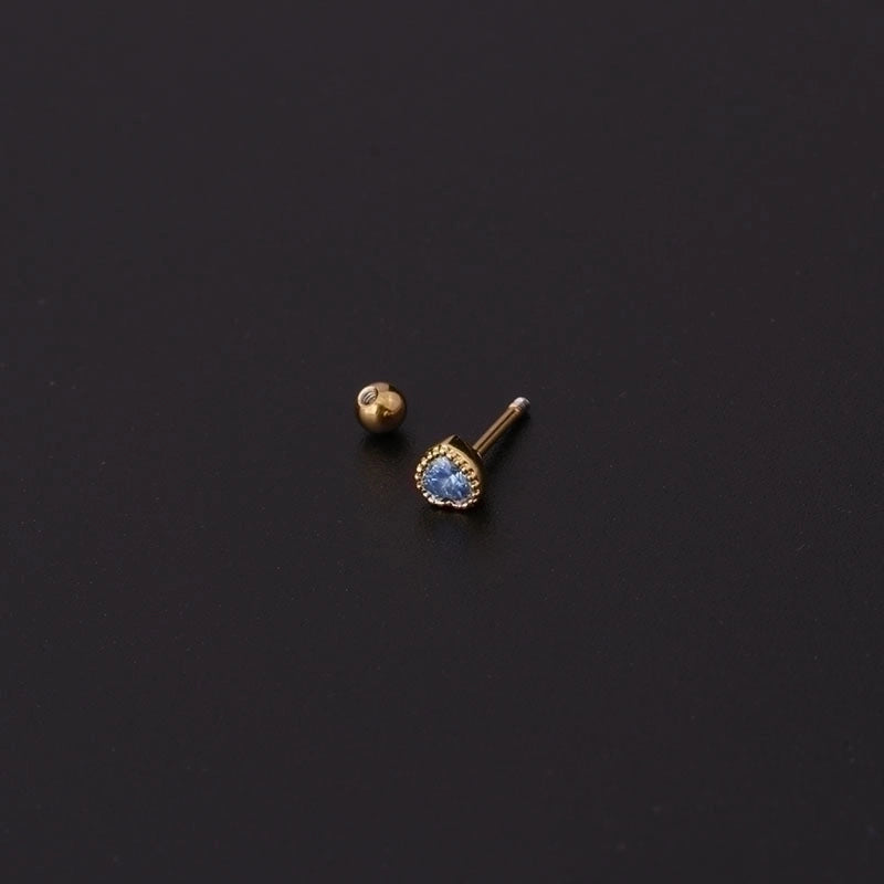 Ear Cartilage Rings & Studs Minimalist Heart Copper Plating Artificial Gemstones