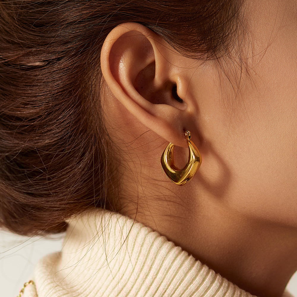 18K Gold Titanium Steel Earrings Earrings Stainless Steel