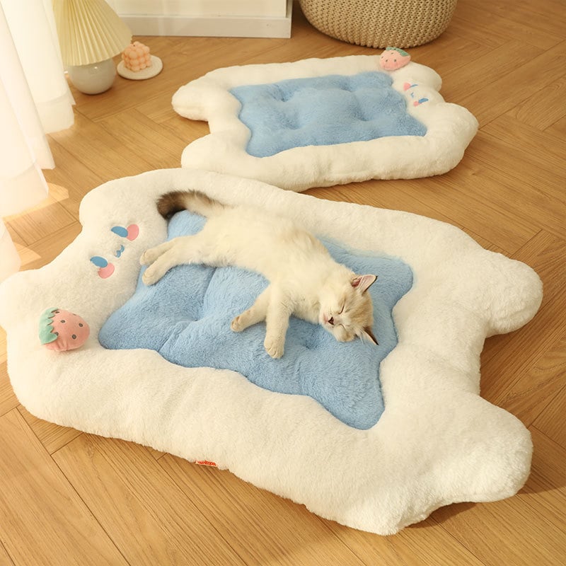 Cloud Soft Pet Bed | Cute Strawberry Bed | Cat Bed Dog Bed