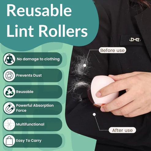 Reusable Lint Roller | Remove Dust. Hair. Fur