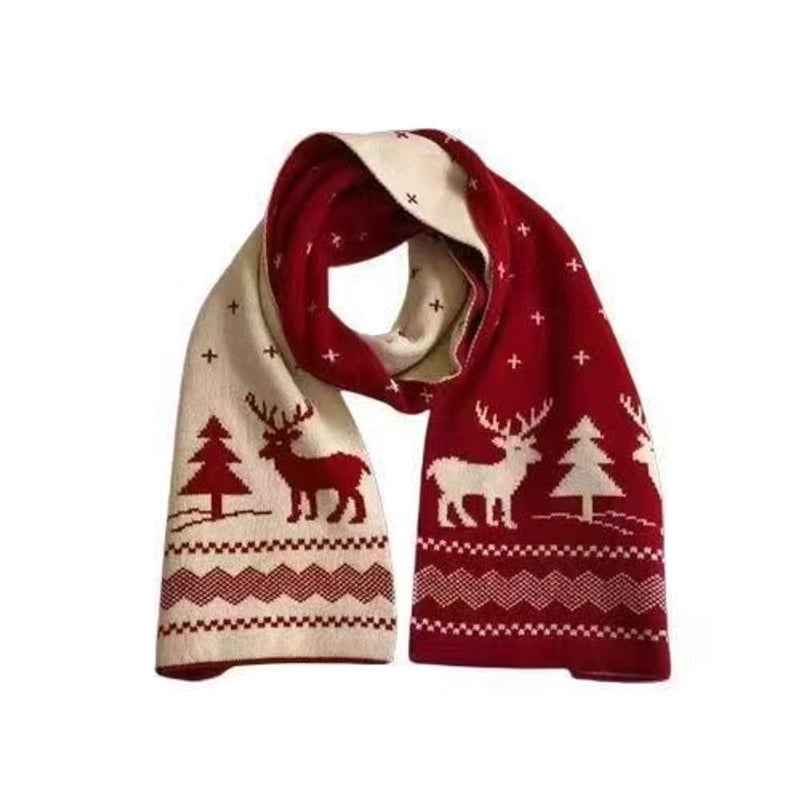 Women's IG Style Houndstooth Elk Yarn Scarf