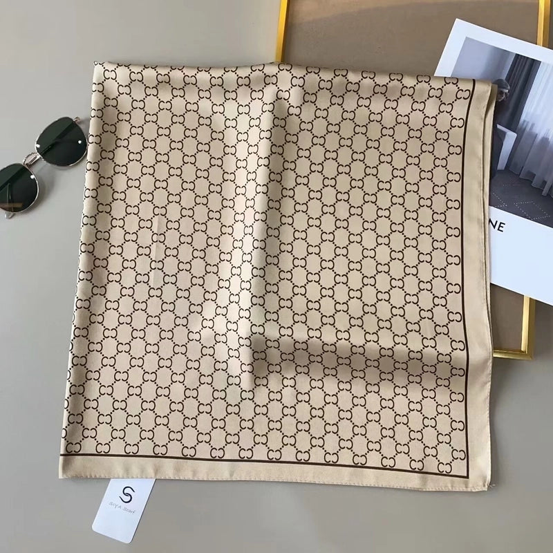 Women's Vintage Style Streetwear Printing Polyester Silk Scarf