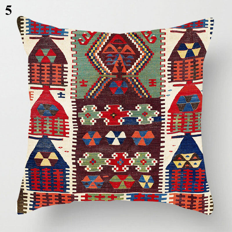 Ethnic Boho Mandala Print Linen Throw Pillow Case Sofa Cushion Cover Home Decor！