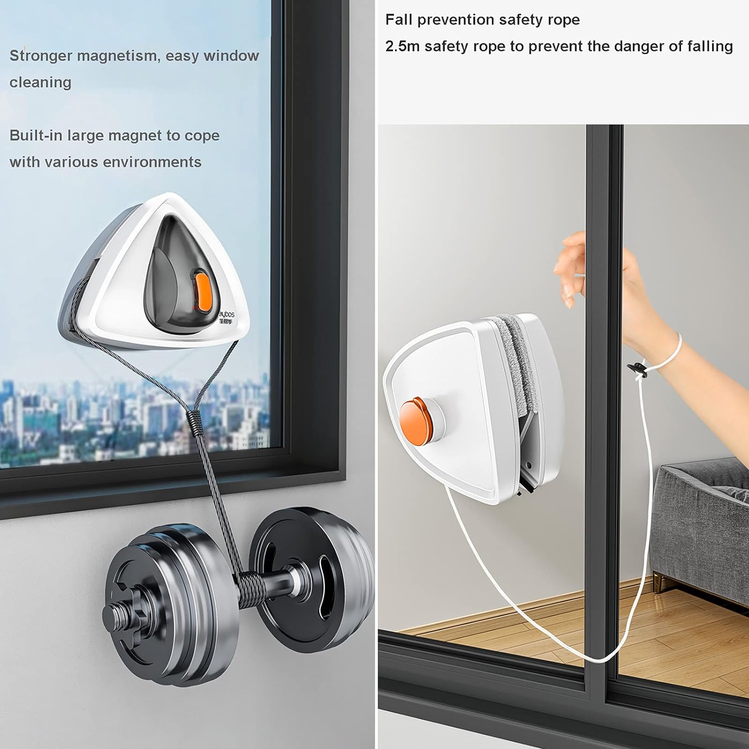 Glass Cleaner . Magnetic Double Side Glass Cleaner