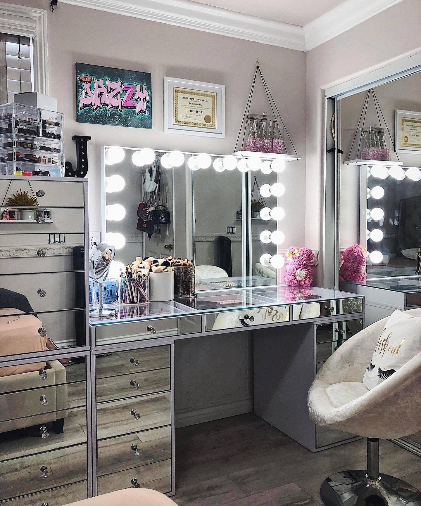 🔥Limited Sale🔥 Vanity Table with Hollywood Mirror