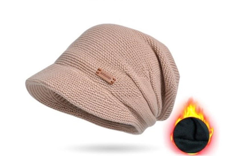 Women's Basic Lady Minimalist Solid Color Wide Eaves Wool Cap