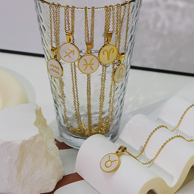 IG Style Zodiac Sign Zodiac Sign Stainless Steel Electroplating Necklaces
