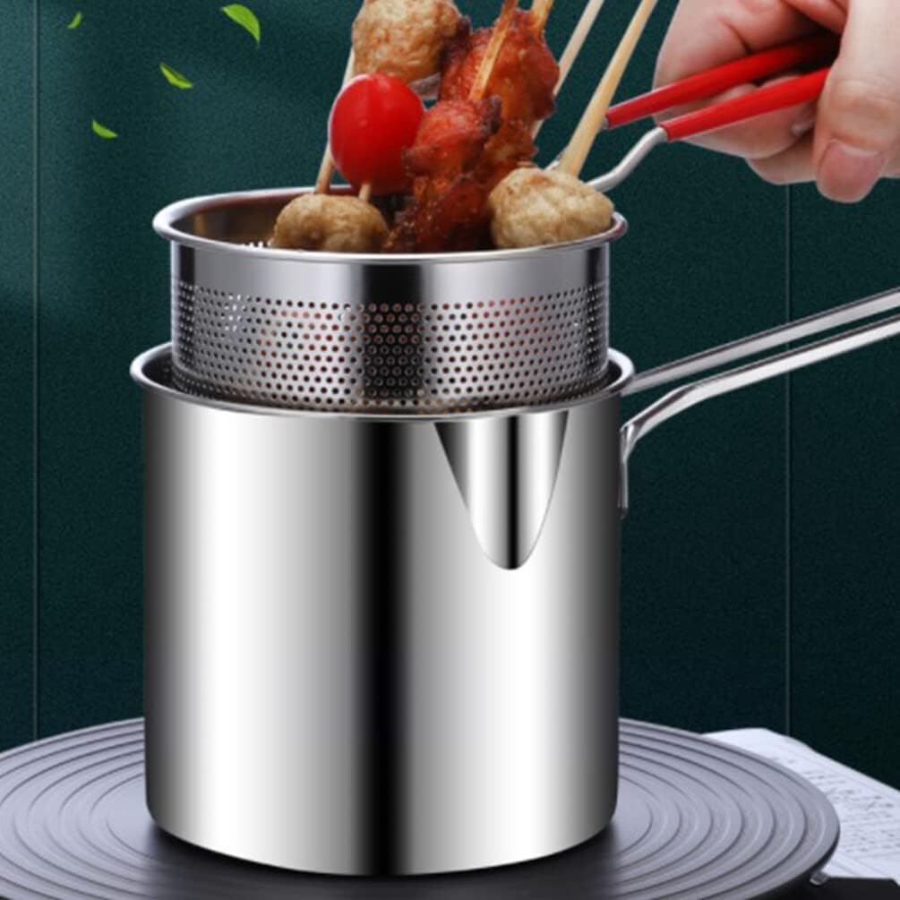 Stainless Steel Deep Frying Pot With Strainer