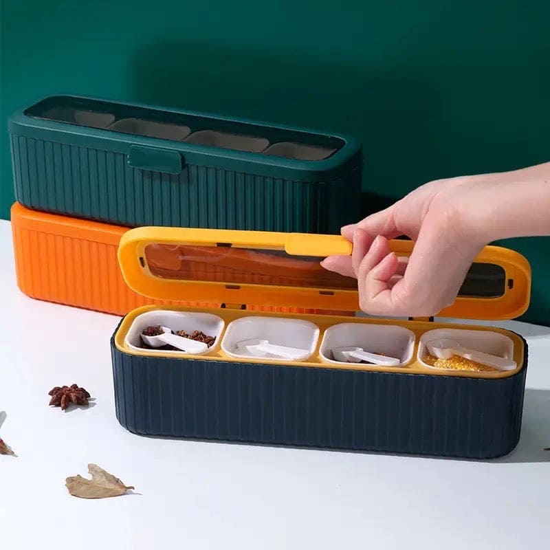 Spice Box Set – 4 Multi-Color Spice Storage Jars