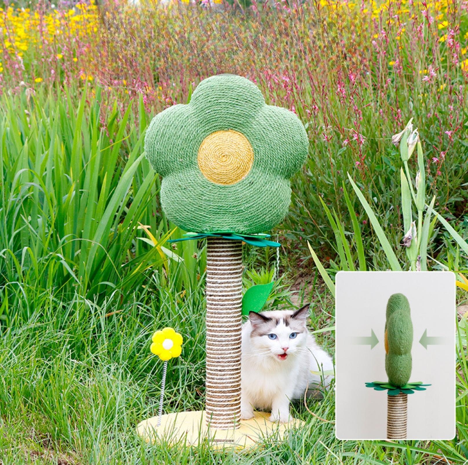 Colourful Flower Style Sisal Cat Scratching Post | Cat Tree