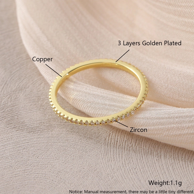 Copper 18K Gold Plated Gold Plated Plating Inlay Water Droplets Heart Shape Zircon Open Rings Rings