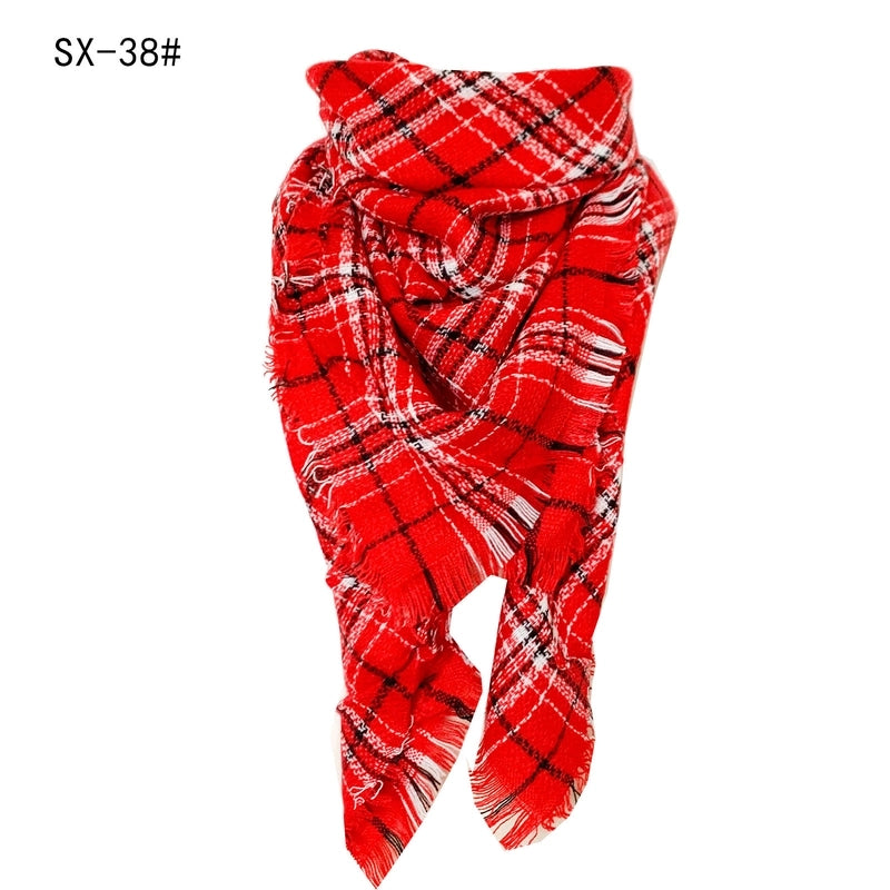 Autumn And Winter Imitation Cashmere Qicaigei Square Scarf Triangular Binder Scarf Women's Neck Warmer Shawl