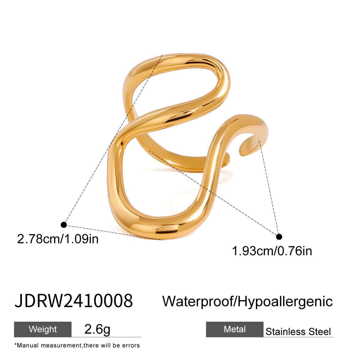 Love Heart Titanium Steel Ring Jewelry Rings Stainless Steel