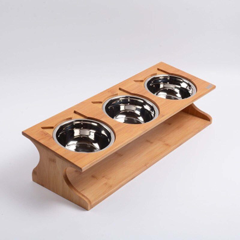 3 Stainless Steel Bowl Cat Feeder