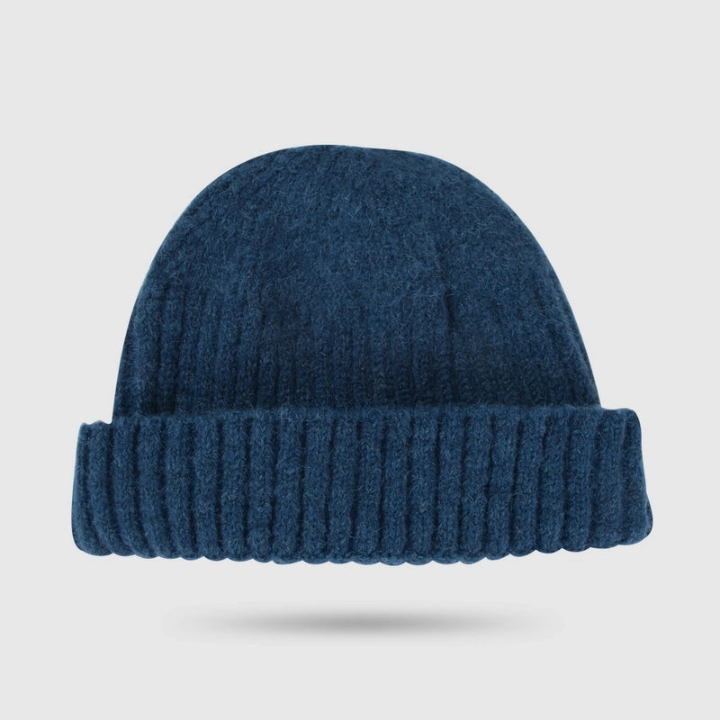 Unisex Minimalist Stripe Solid Color Crimping Wool Cap