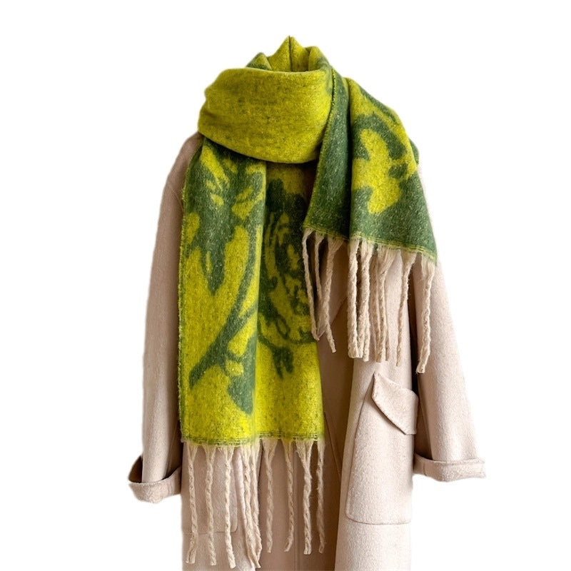 Women's Elegant Basic Minimalist Floral Imitation Cashmere Polyester Scarf
