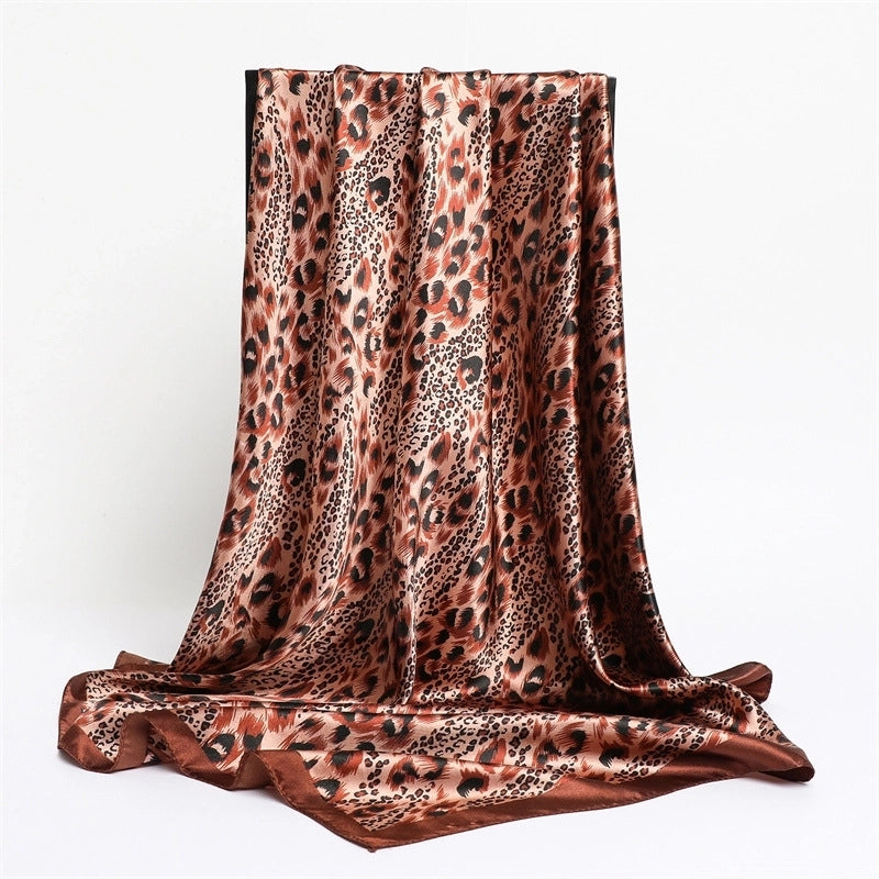 Women's Lady Minimalist Streetwear Leopard Polyester Satin Kerchief