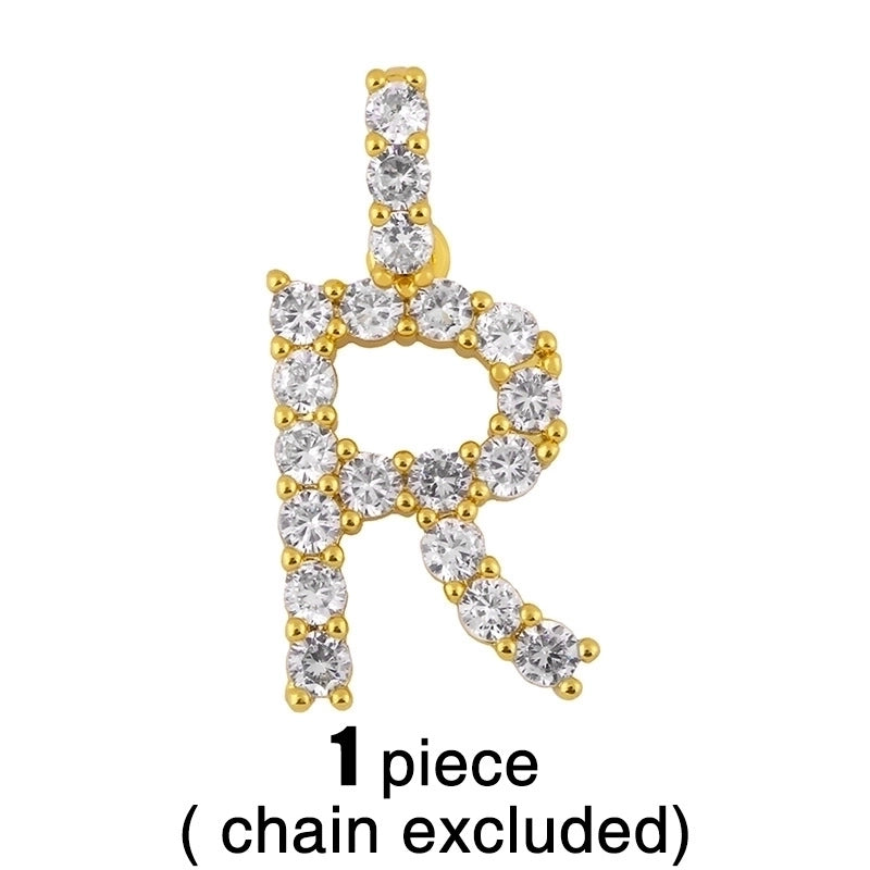 Copper Tennis Chain Inlaid Zircon Letter Necklace